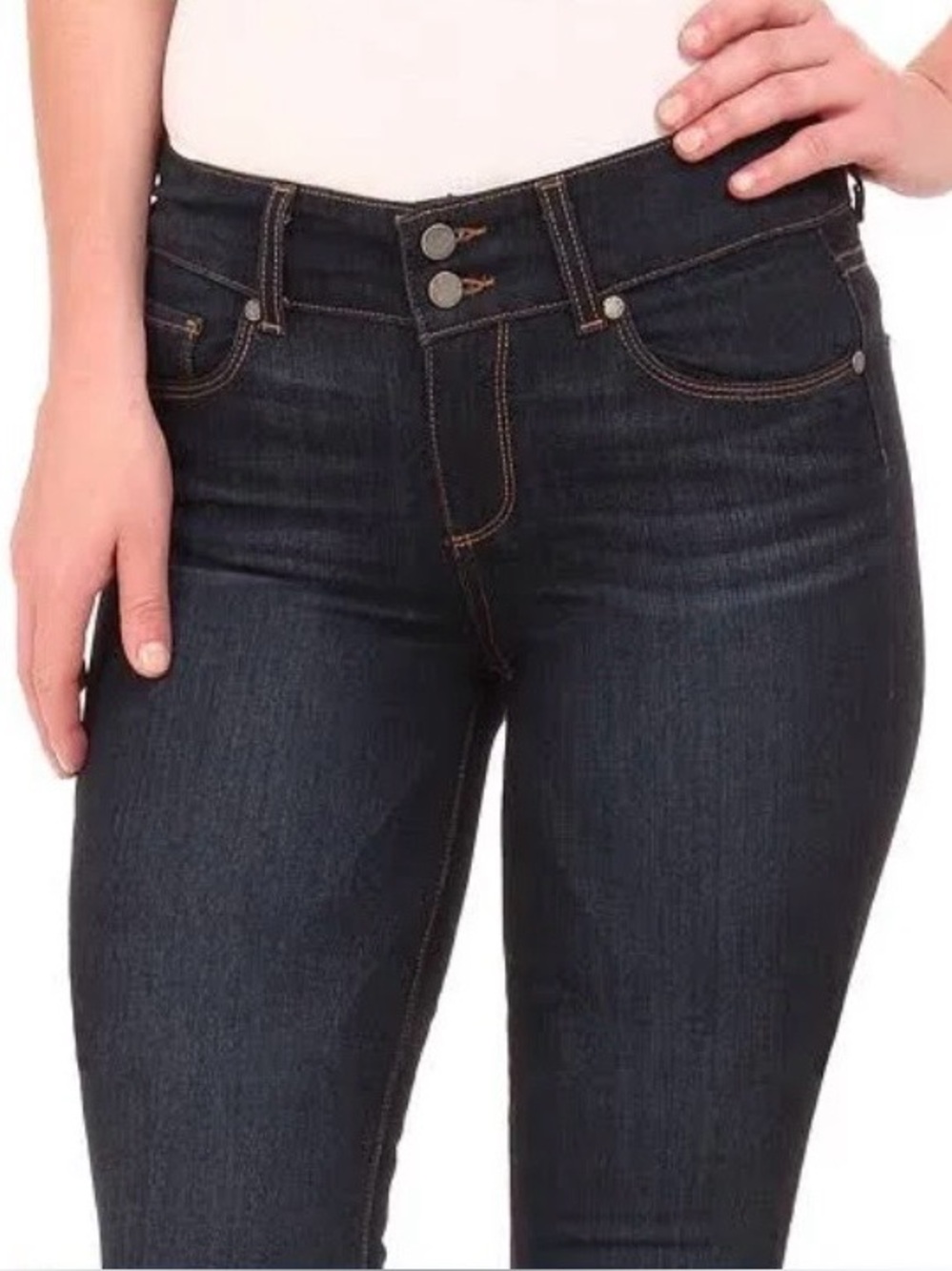 PAIGE Dark Indigo Low Rise Bootcut Pants